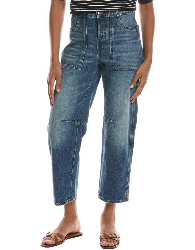 Curvy Darted Barrel Leg Jeans