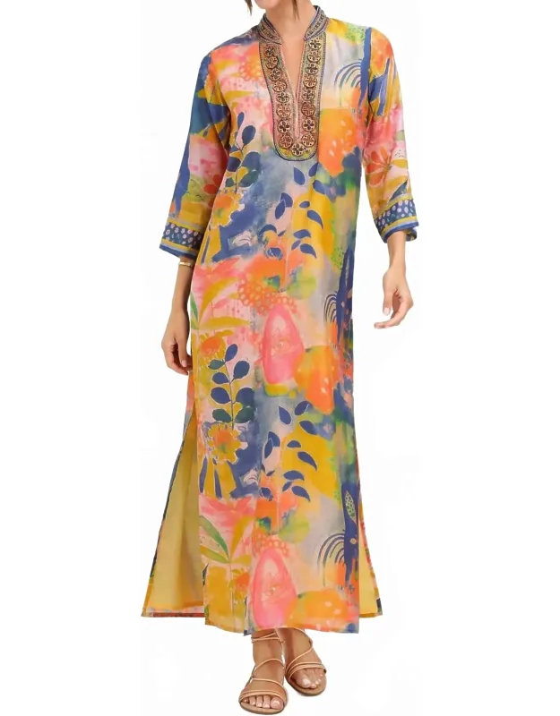 3/4 Sleeve Caftan Dress