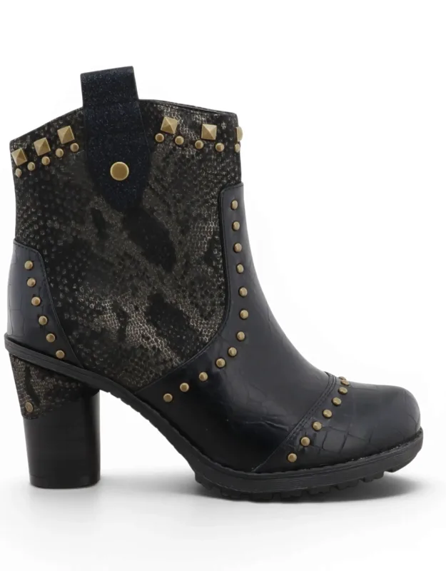 Floral Heeled Ankle Boots