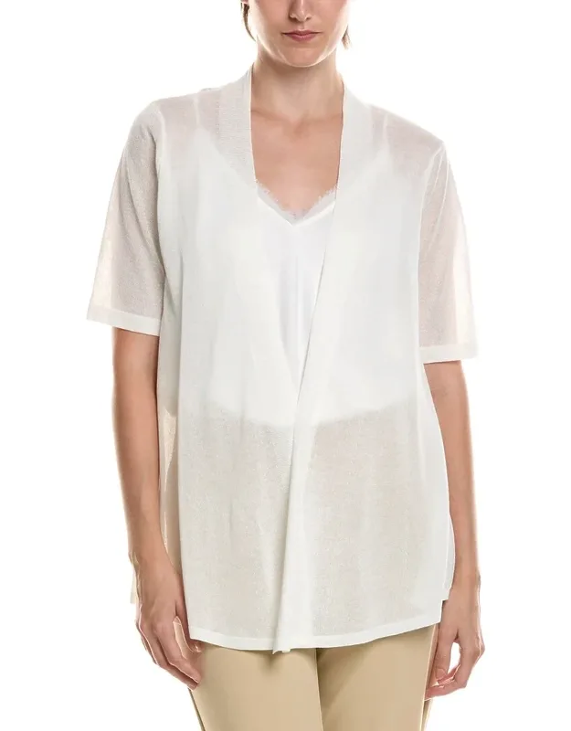 Semi Sheer Short Sleeve Cardigan