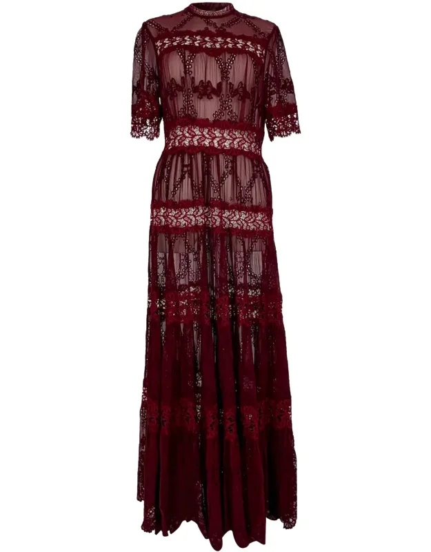 Lace-trimmed Maxi Dress