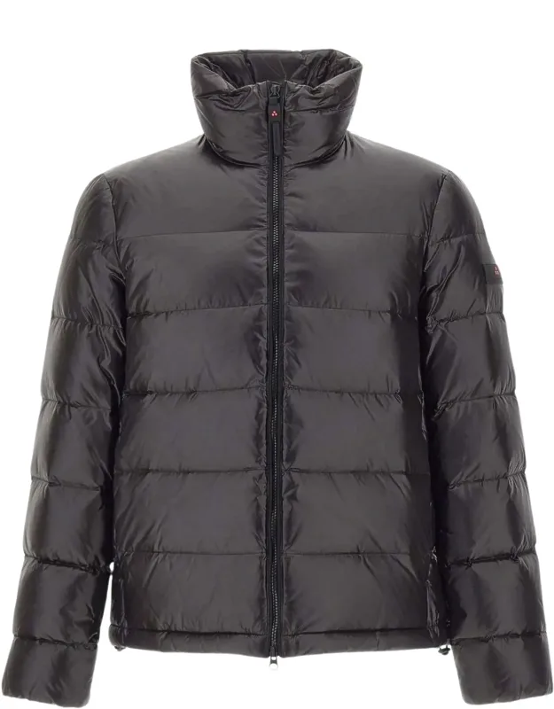 Quilted Down Jacket With High Collar And Cropped Fit