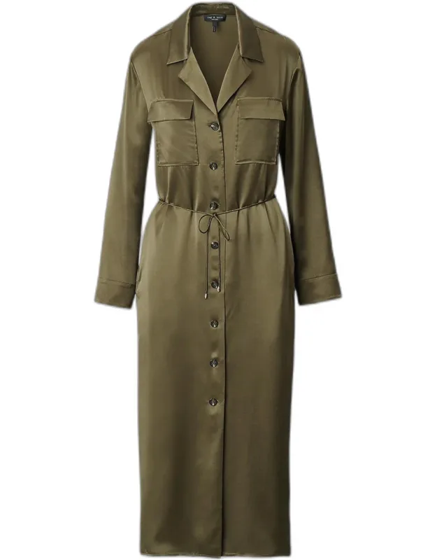 Silk Midi Shirtdress