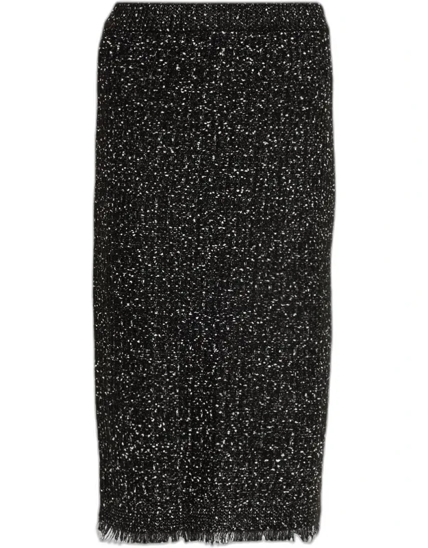 Juliette Metallic Tweed Knit Midi Skirt