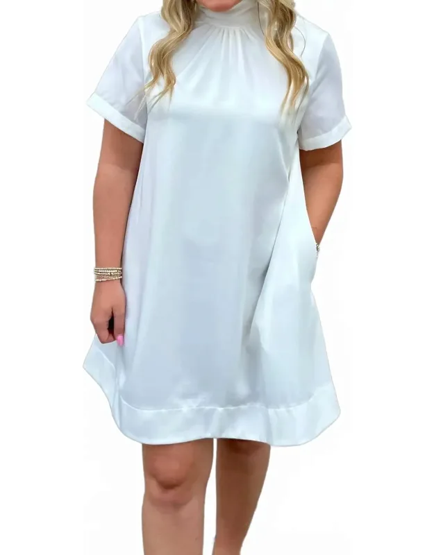 High Neck Bow Tie Mini Dress
