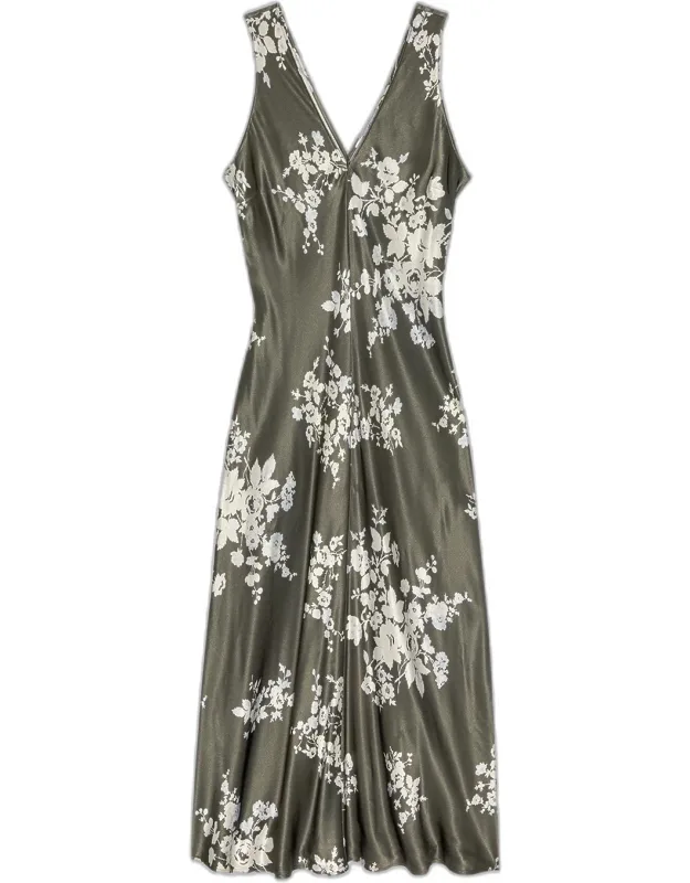 Camellia Sleeveless V-neck Midi Dress