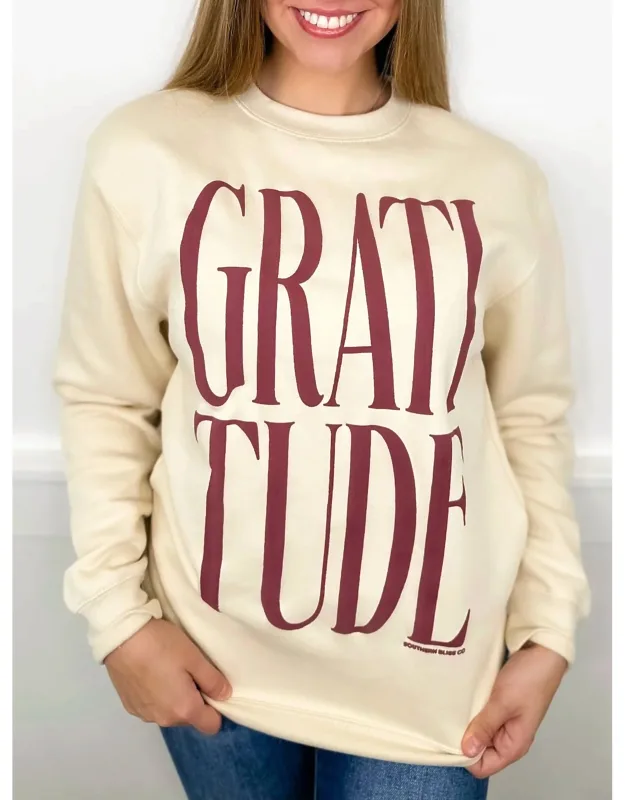 Express Gratitude Long Sleeve Graphic Crewneck Sweatshirt