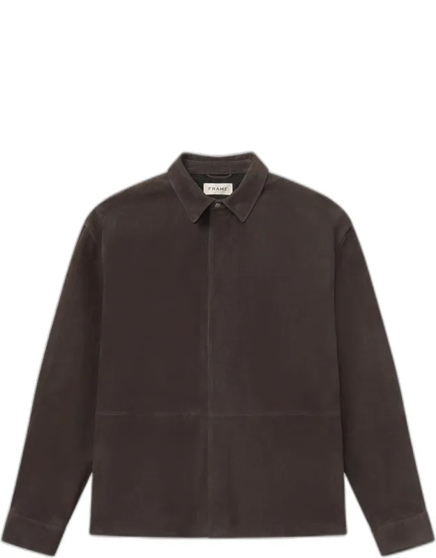 Suede Snap-front Shirt