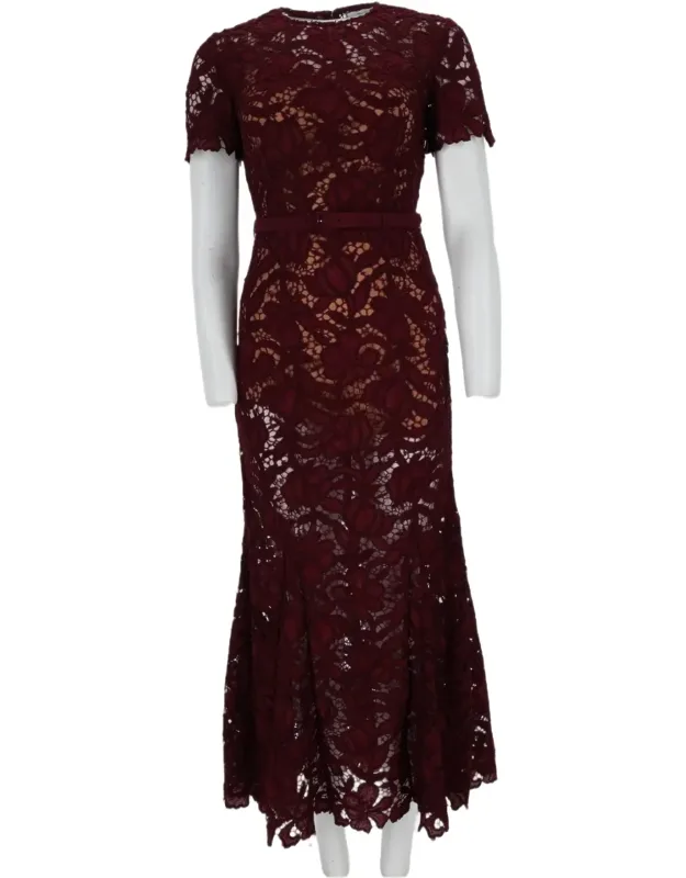 Intricate Lace Midi Dress