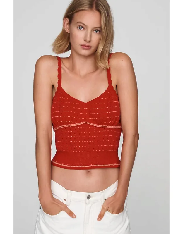 Scalloped Sweater Tank Top