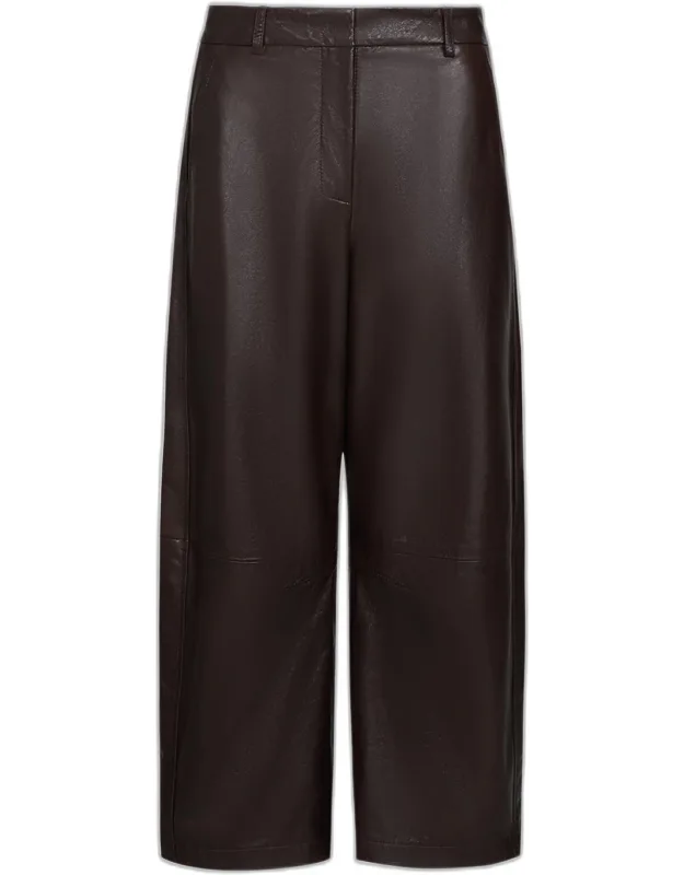 Slouchy Wide-leg Leather Pants