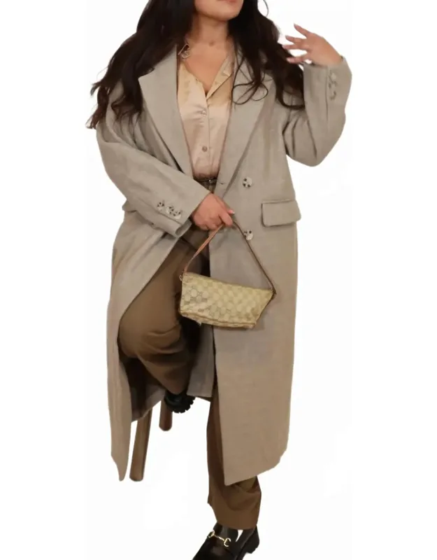 Double Breasted Lapel Duster Coat