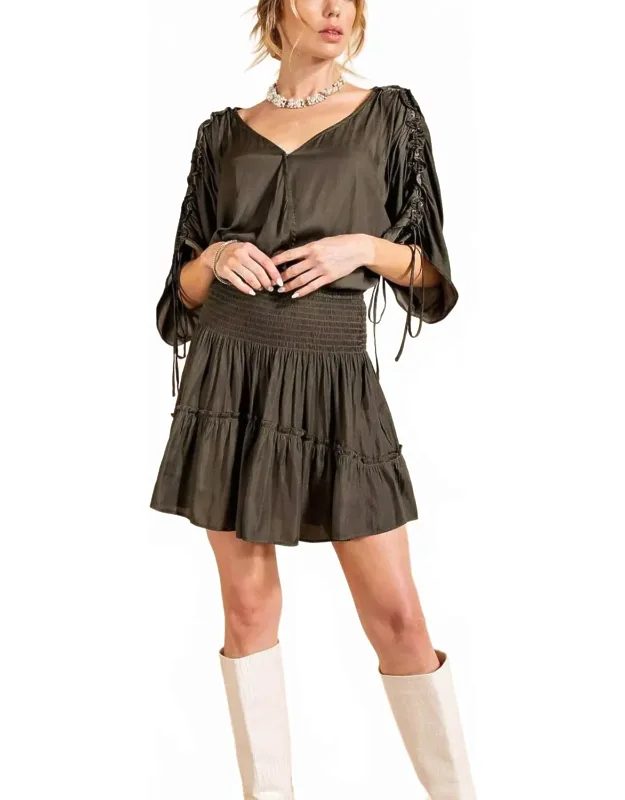 Silky Smocked Mini Dress
