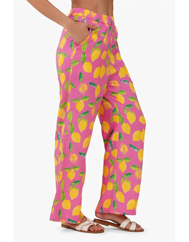 Zest For Life Pants In Lemon Print