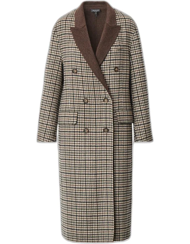 Plaid Double-breasted Coat