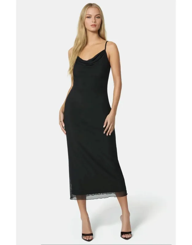 Power Mesh Maxi Slip Dress