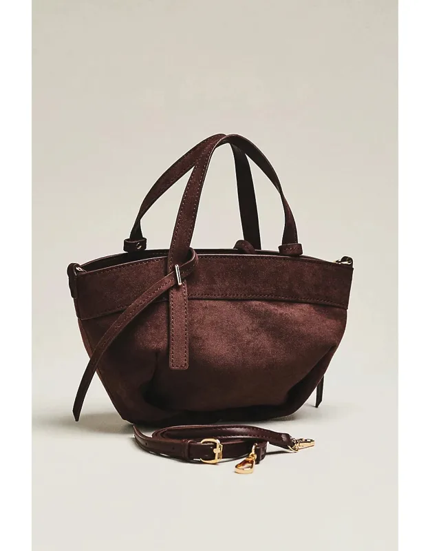 Faux Suede Mini Cinched Handbag