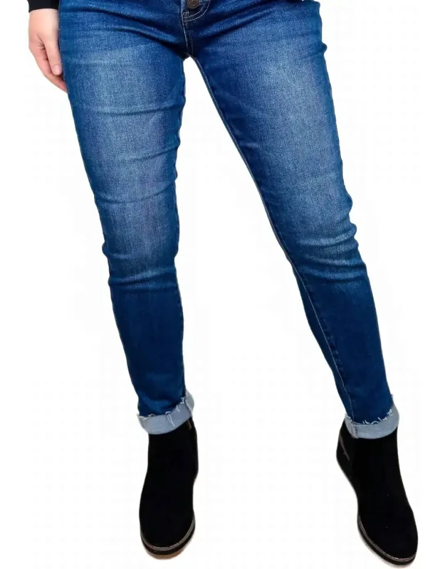 Lana Tummy Control High-rise Button Fly Raw Hem Skinny Jeans