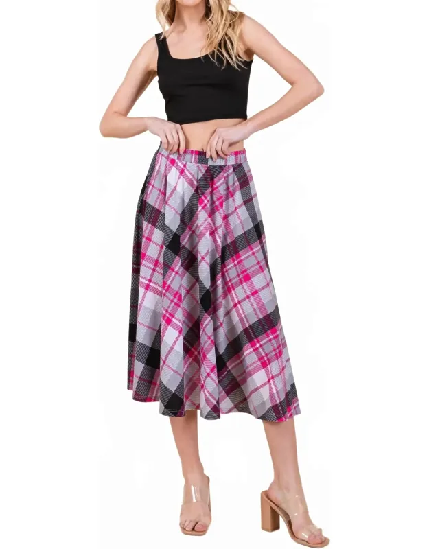 Plaid Midi Skirt