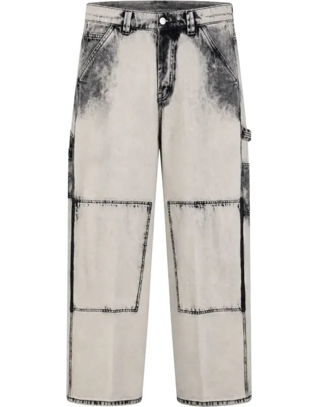 Contrast-wash Cotton Denim Carpenter Jeans