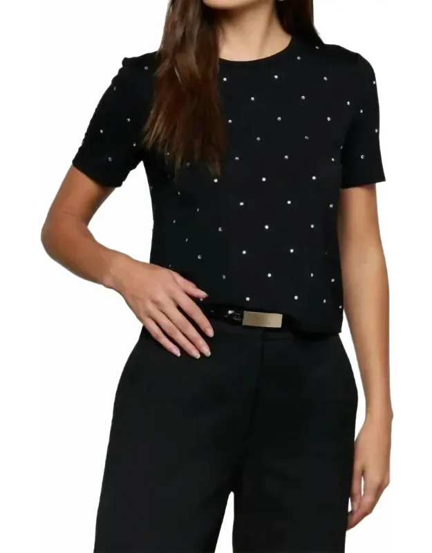 Embellished Crew Neck Tee