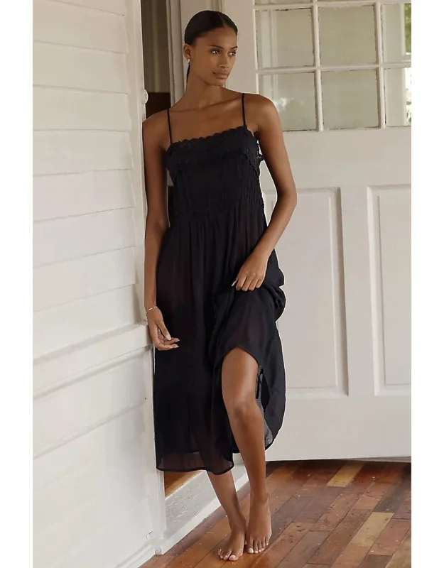 Pleated Chiffon Midi Dress