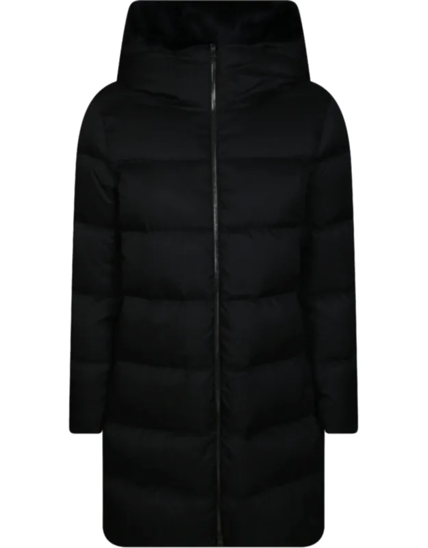A-shape Faux Fur Trim Down Coat