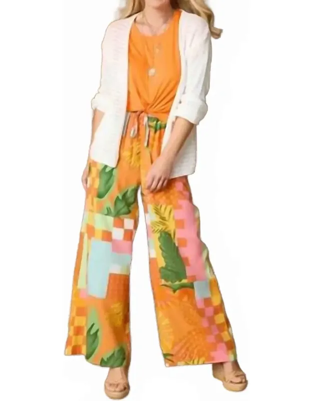 Torenia Printed Flowy Wide Leg Pants