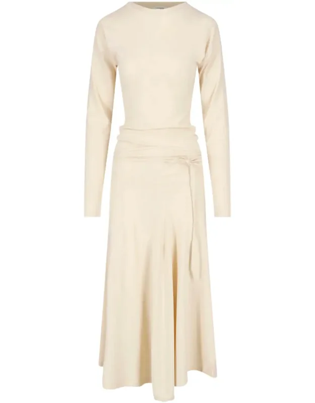 Gathered Front Cotton Maxi Dress