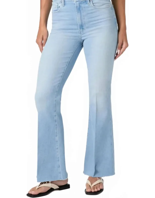 Marlow Skimmer Jeans With Flared Leg And Raw Hem