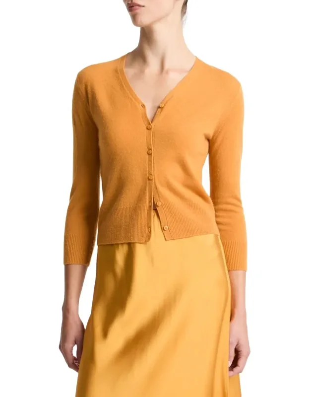 Elbow Sleeve V-neck Cashmere & Wool-blend Cardigan