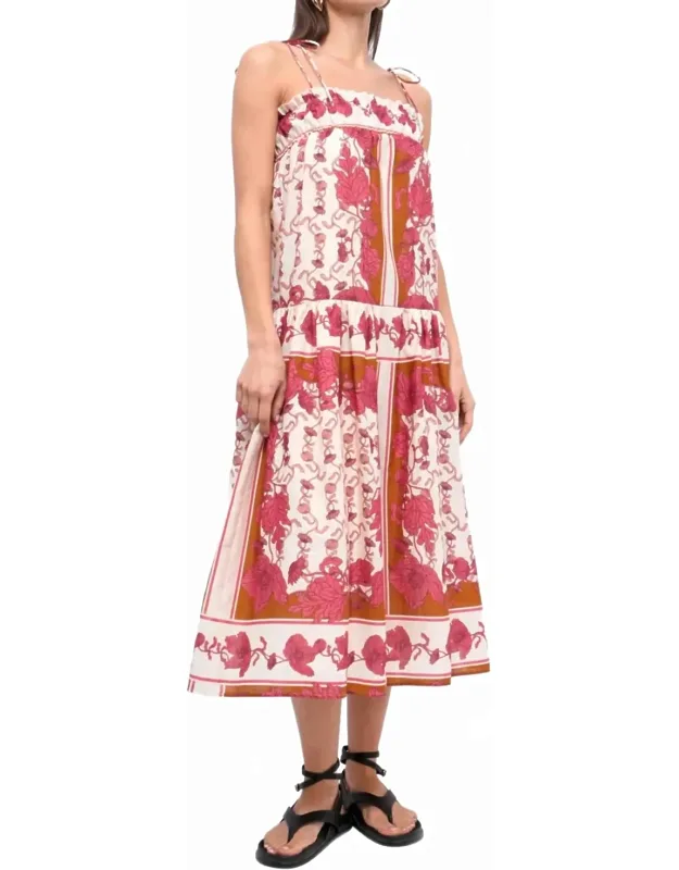 Trapeze Strappy Midi Dress