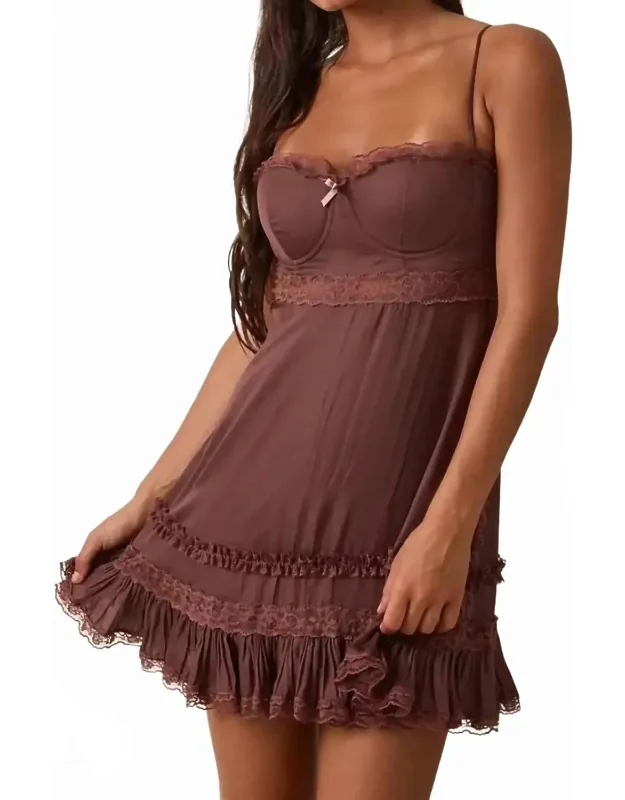 Sweetheart Neck Lace Trim Mini Dress
