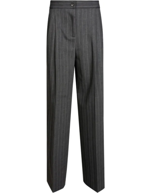 Plumeria Tailored Wool-blend Pinstripe Straight Pants