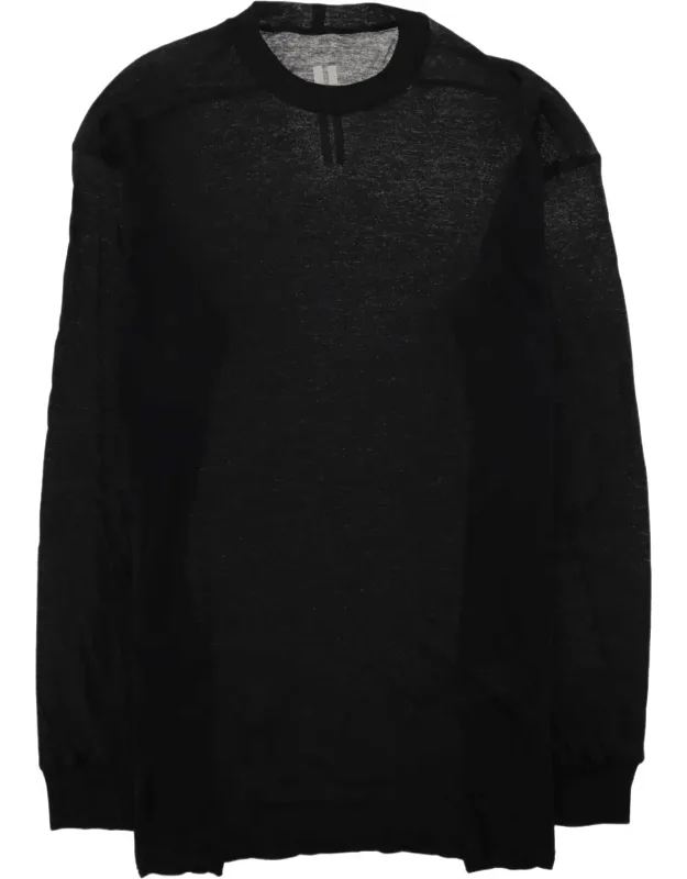 Jumbo Long Sleeve Semi-sheer Cotton T-shirt