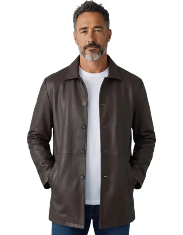 Long Collared Car Coat Jacket