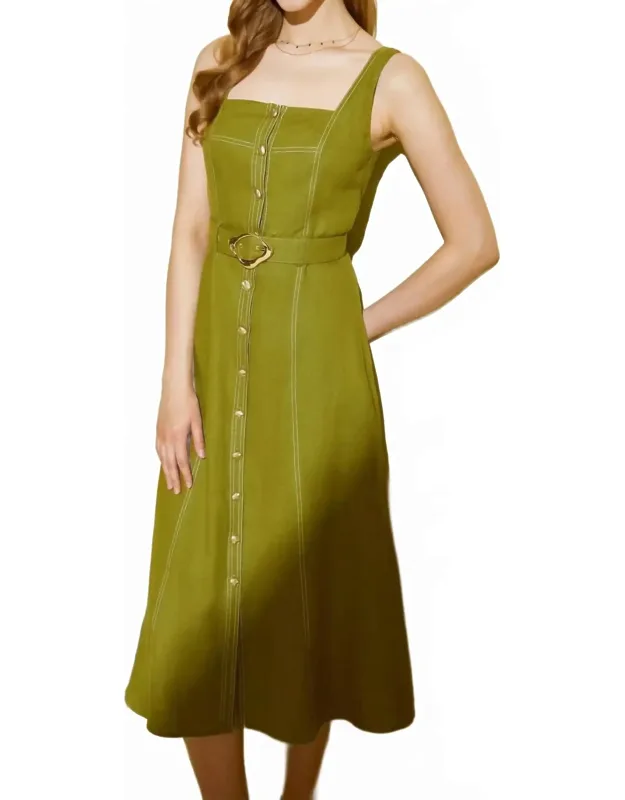 Linen Slip Midi Dress