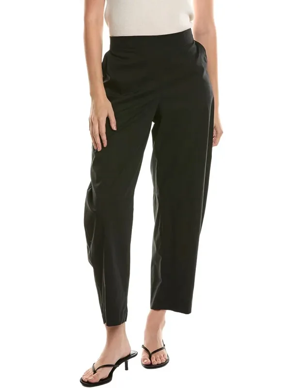 Pull-on Barrel Leg Poplin Pants
