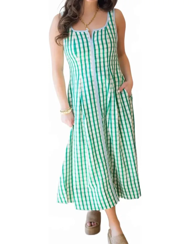 Lila Gingham Pattern Dress