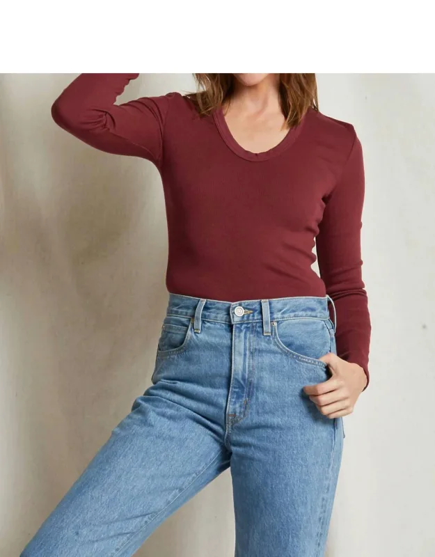 Robyn Long Sleeve U Neck Tee