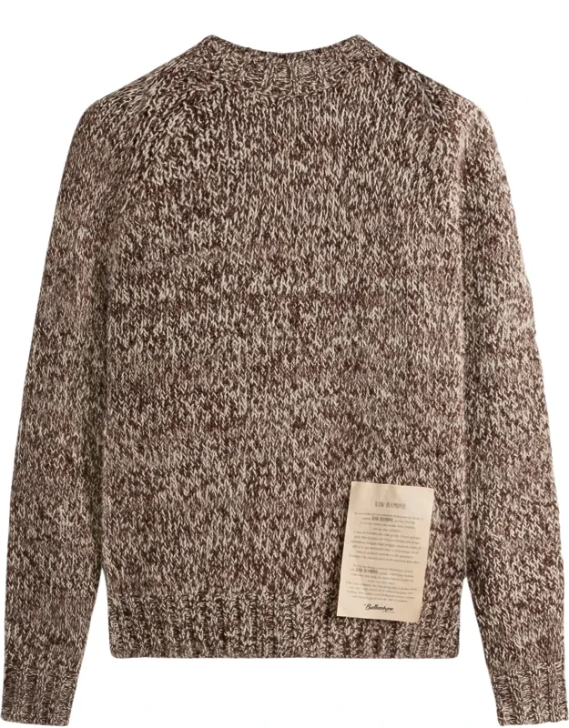 Retro Natural Melange Ribbed Wool-blend Sweater