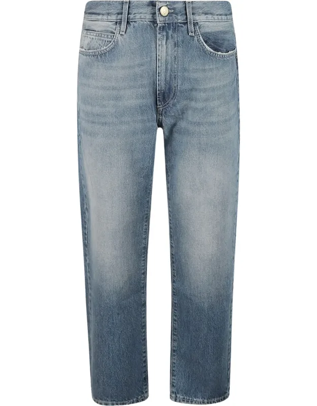 Faded Blue Five-pocket Denim Jeans