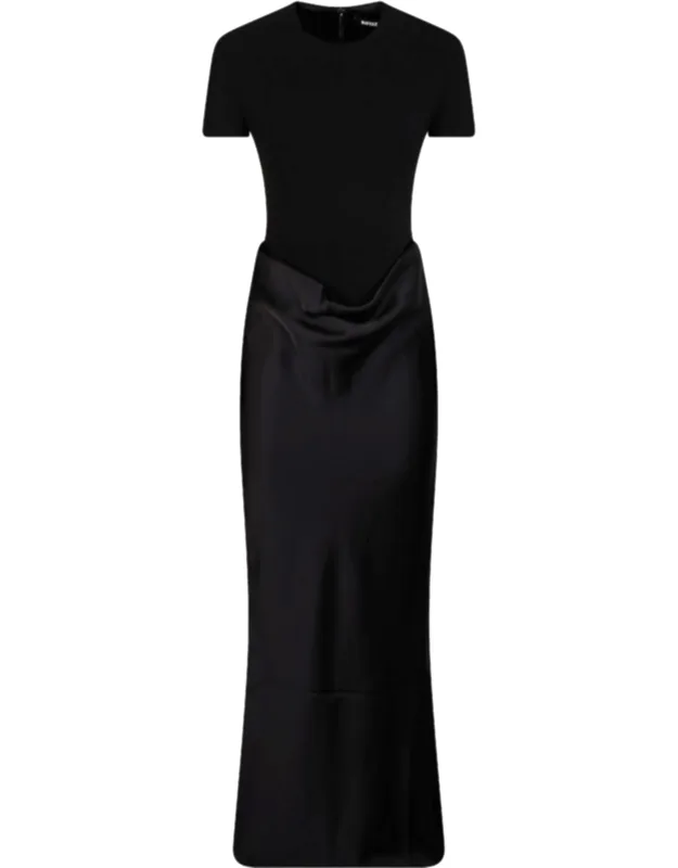 Cap Sleeve Draped Maxi Dress