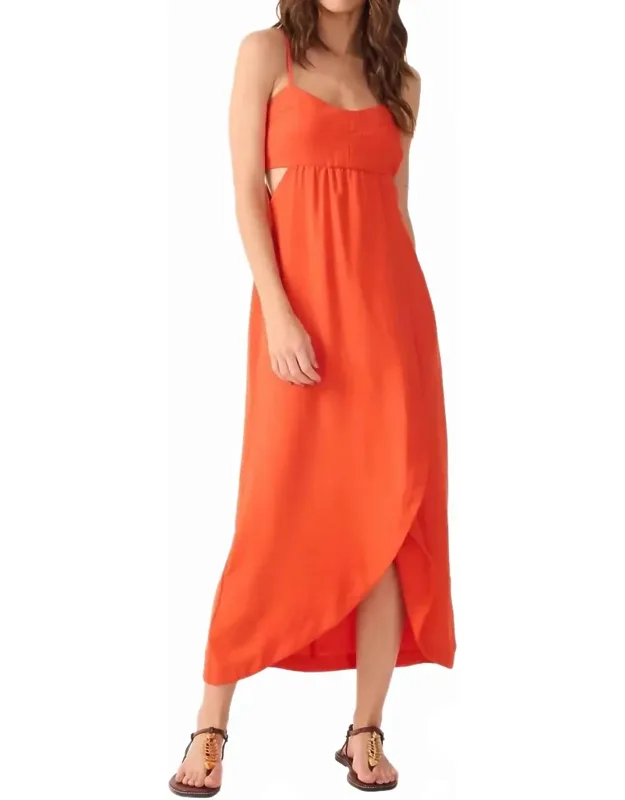 Side Cut-out Wrap Midi Dress