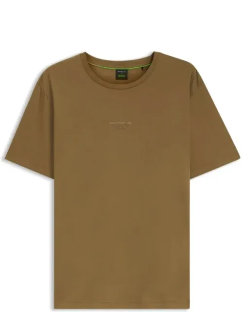 Mercerized Cotton T-shirt With Glossy Logo