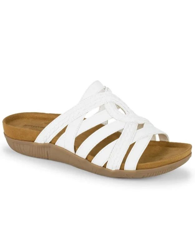 Joneva Slide Leather Slip On Sandals