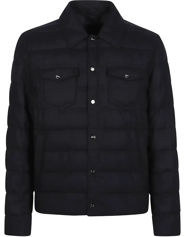 Quilted Wool-blend Structured Down Jacket