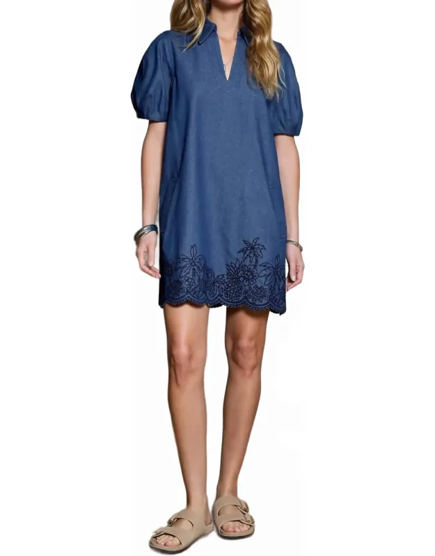 Half Sleeve Collar Mini Dress