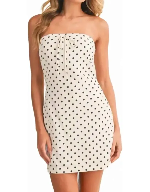 Polka Dot Strapless Mini Dress