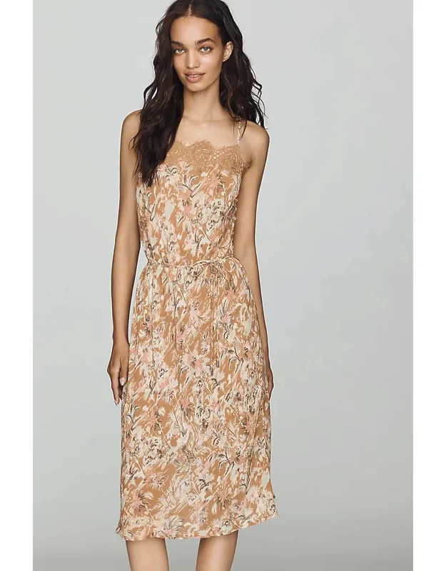 Lace-trim Midi Dress